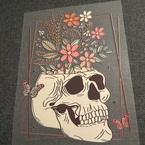 Floral Skull Dtf Transfer